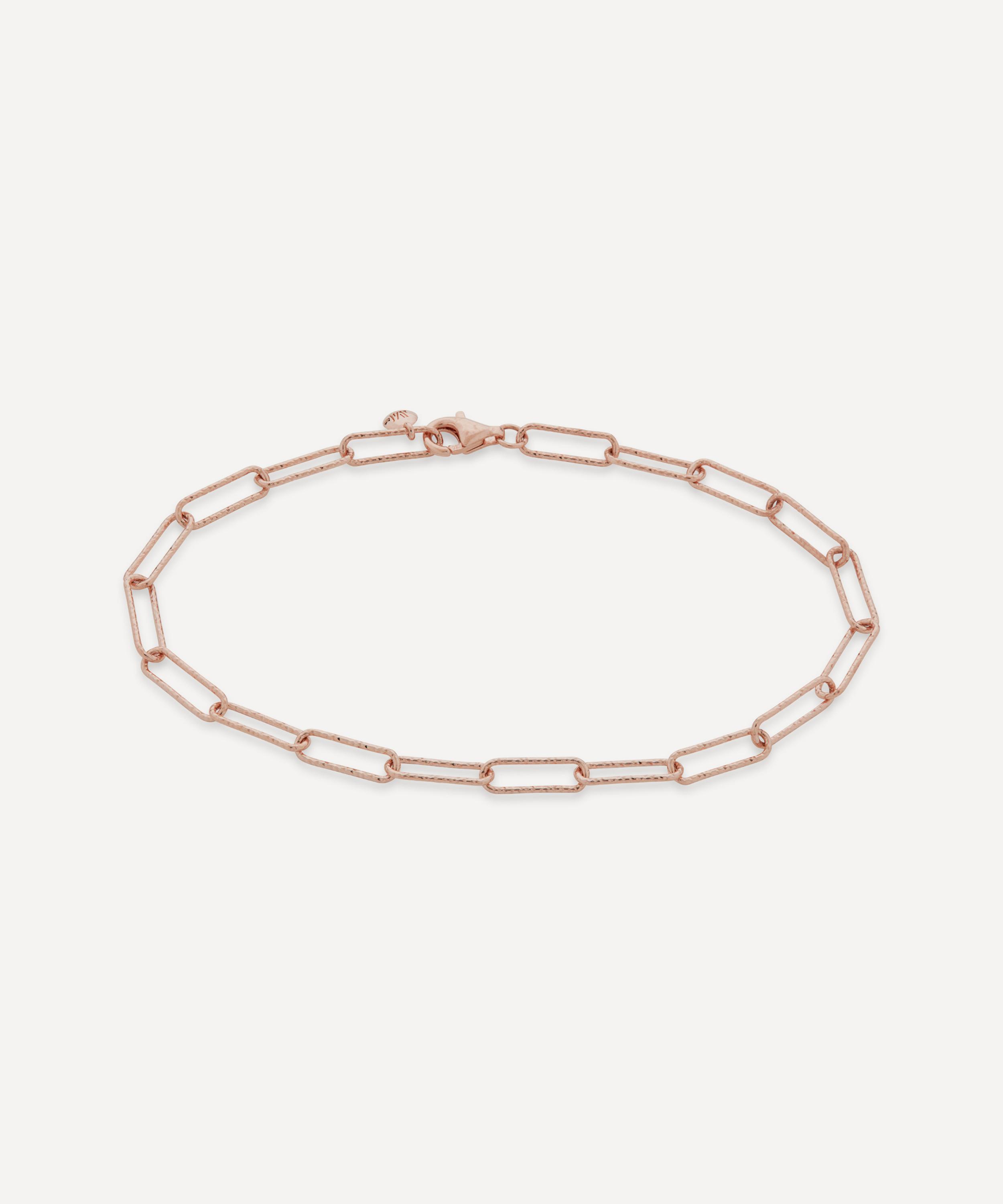 Monica Vinader Rose Gold Plated Vermeil Silver Alta Textured Chain Bracelet  | Liberty