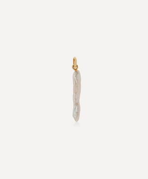 Monica Vinader - Gold Plated Vermeil Silver Nura Skinny Biwa Pearl Pendant image number 0