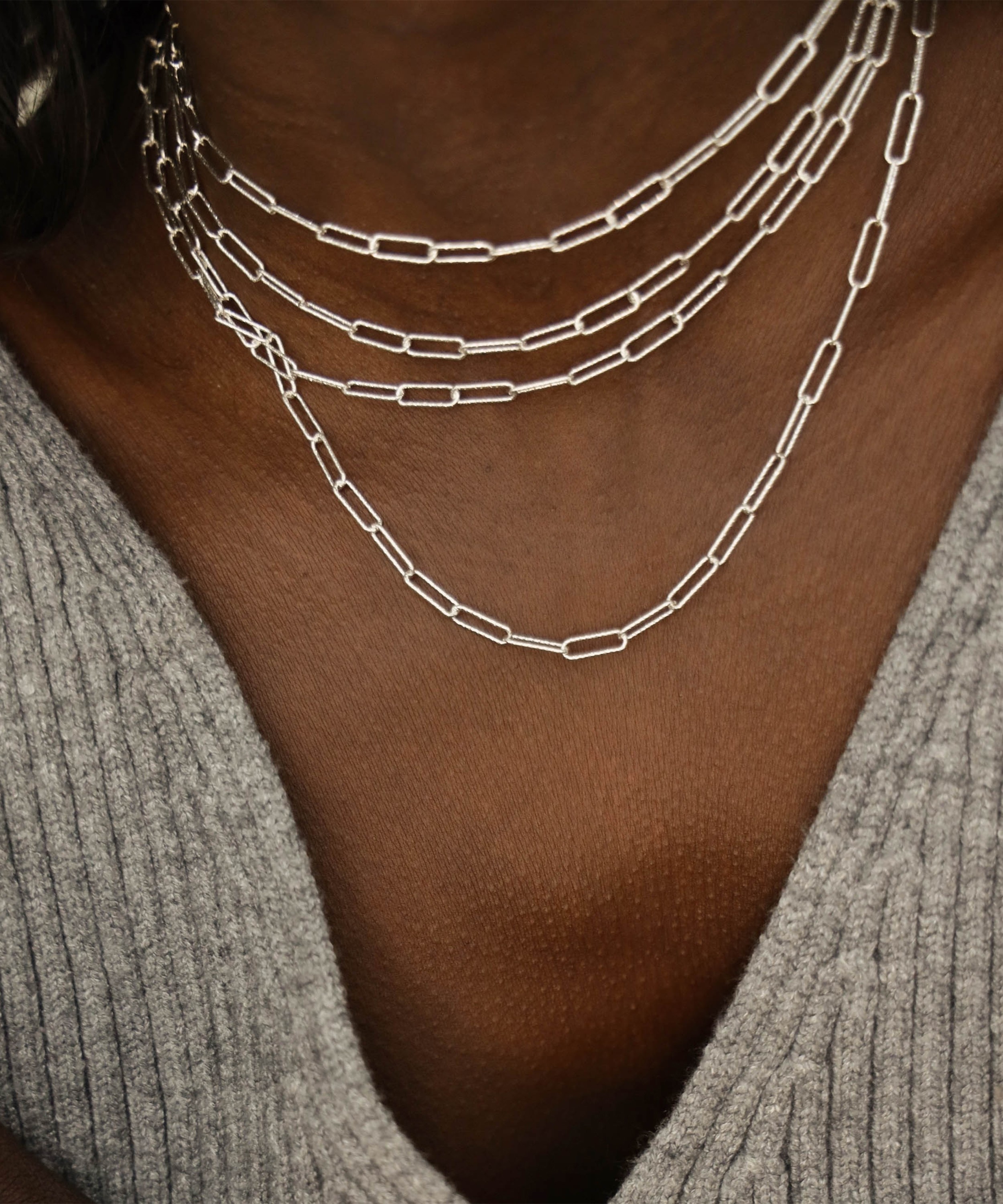 Monica Vinader - Silver 18" Alta Textured Chain Necklace image number 1