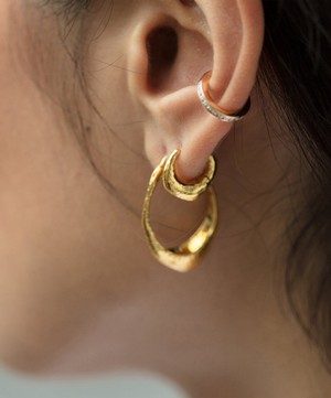 Monica Vinader - Gold Plated Vermeil Silver Deia Hoop Earrings image number 1