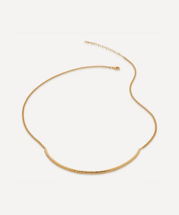 Monica Vinader - Gold Plated Vermeil Silver Deia Curve Necklace image number null