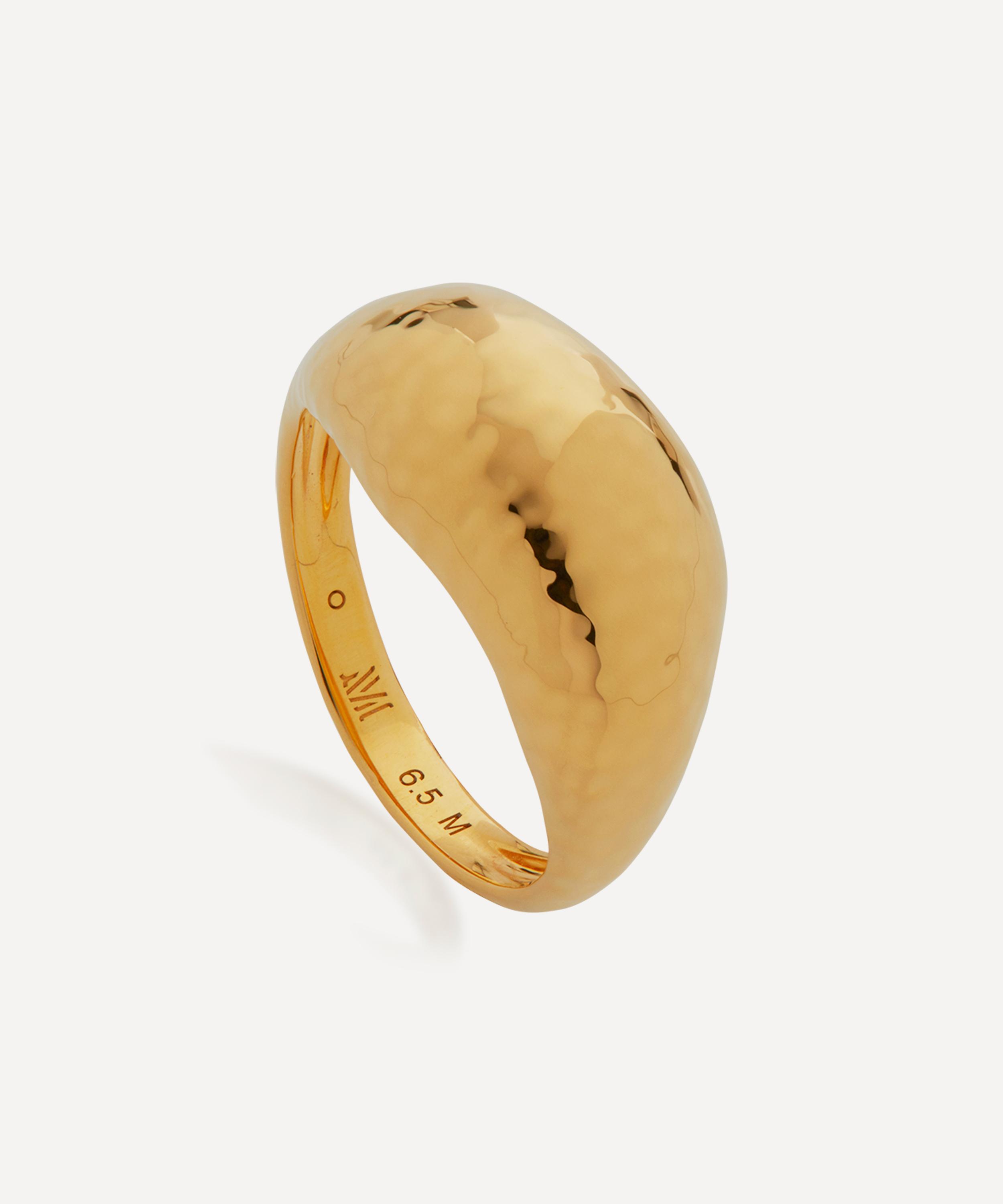 Monica Vinader - Gold Plated Vermeil Silver Deia Domed Ring image number 