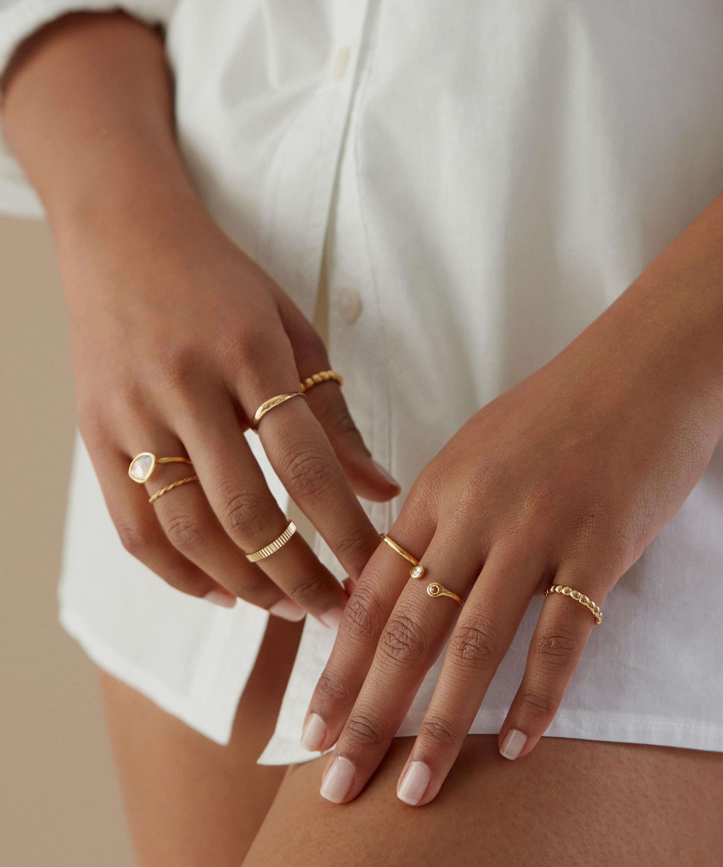 Monica Vinader - Gold Plated Vermeil Silver Deia Ring image number 