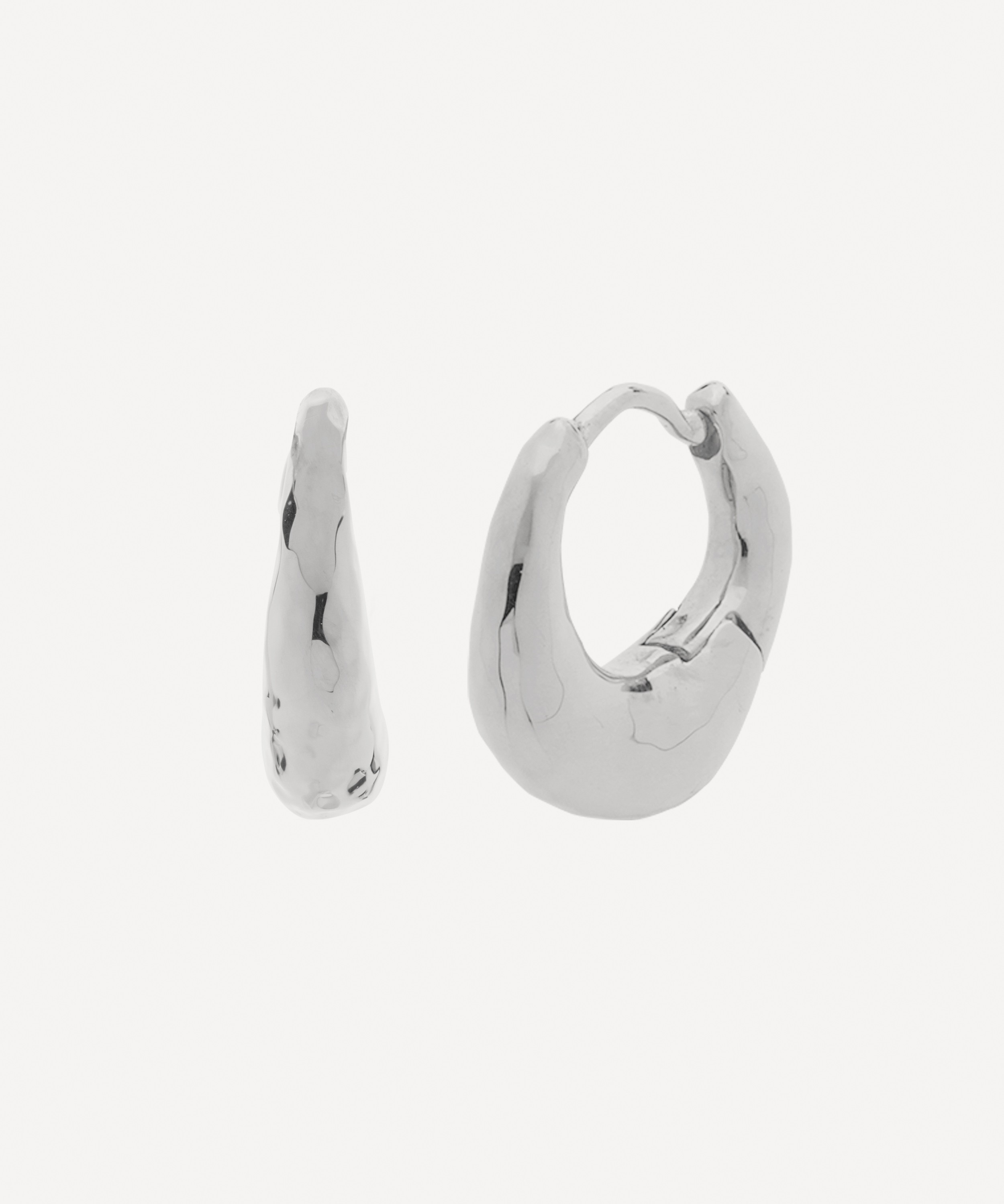 Monica Vinader - Silver Deia Huggie Hoop Earrings image number 0