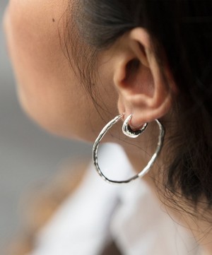Monica Vinader - Silver Deia Huggie Hoop Earrings image number 1