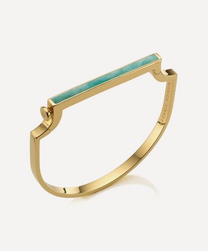 Monica Vinader - Gold Plated Vermeil Silver Signature Amazonite Bangle image number 0