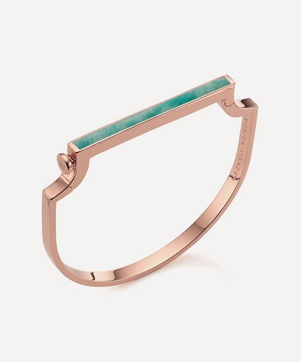 Monica Vinader - Rose Gold Plated Vermeil Silver Signature Amazonite Bangle image number null