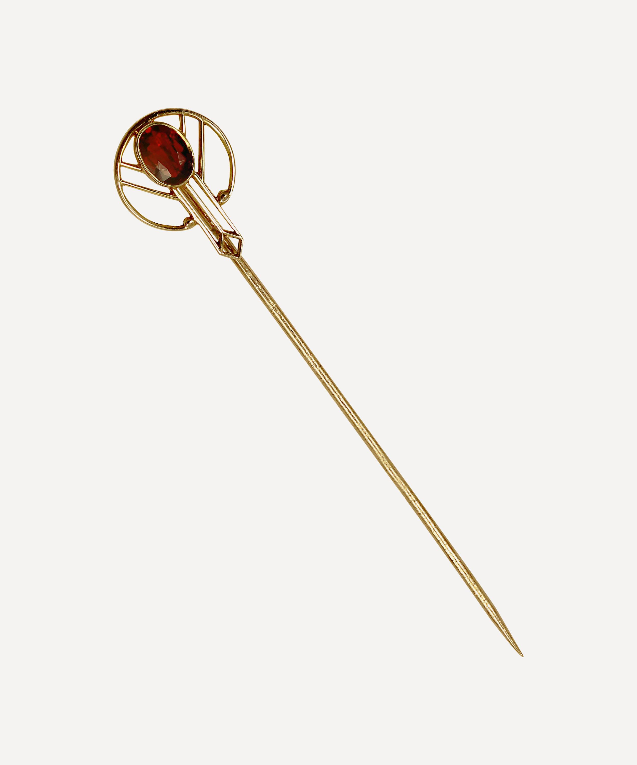 Kojis - Gold Arts and Crafts Garnet Stick Pin image number 0