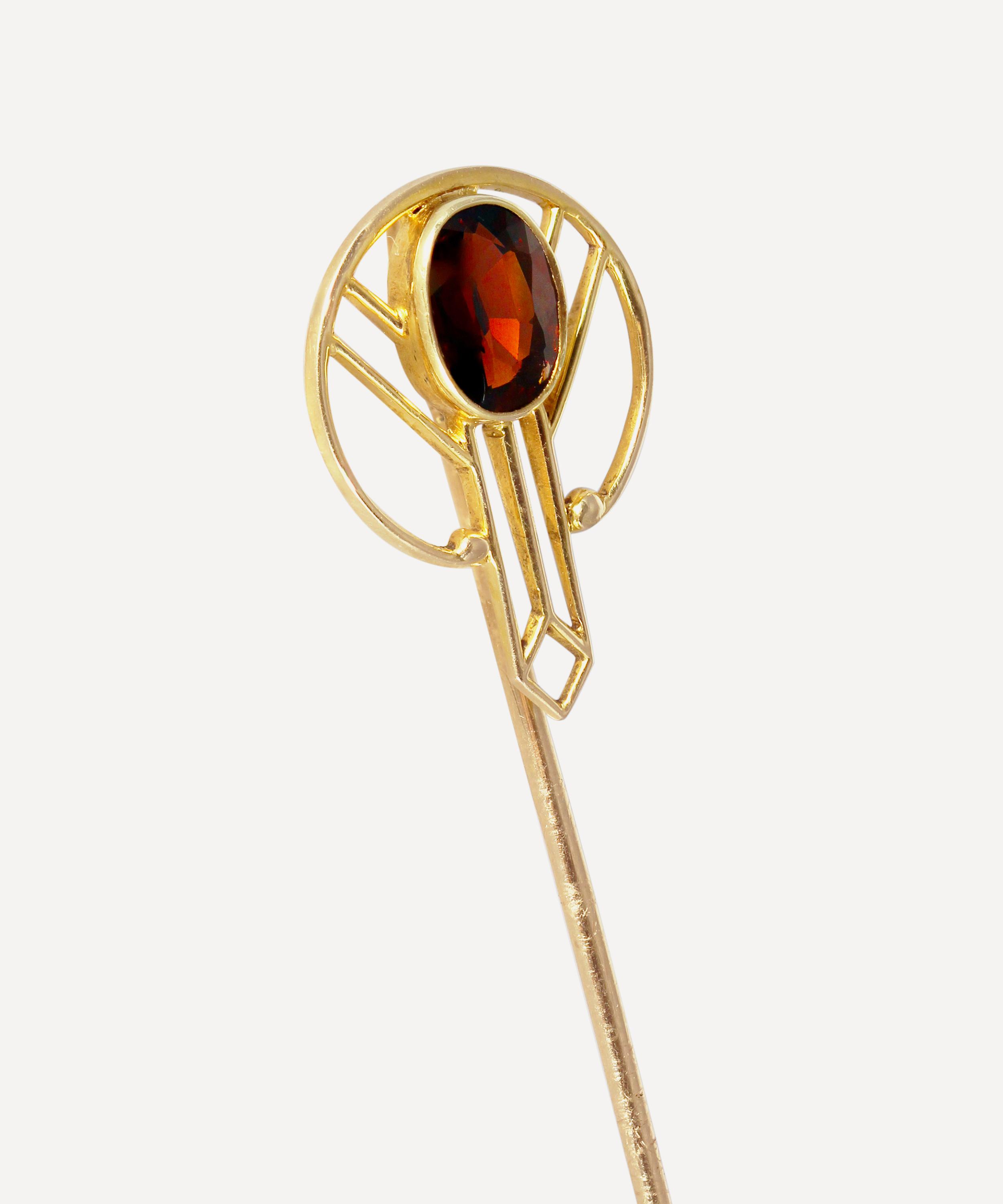 Kojis - Gold Arts and Crafts Garnet Stick Pin image number 1