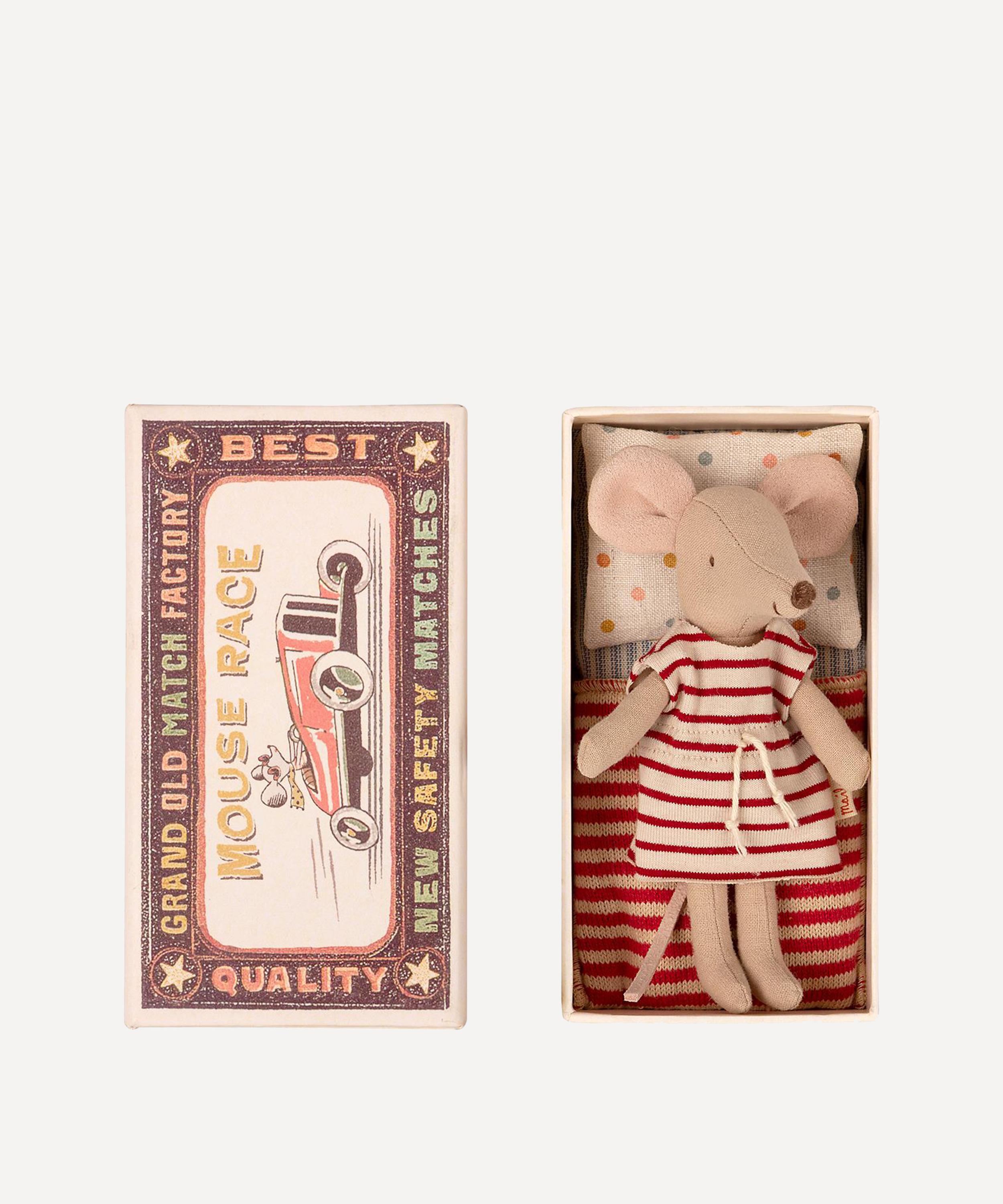 Maileg - Big Sister Mouse in Matchbox Toy image number 1
