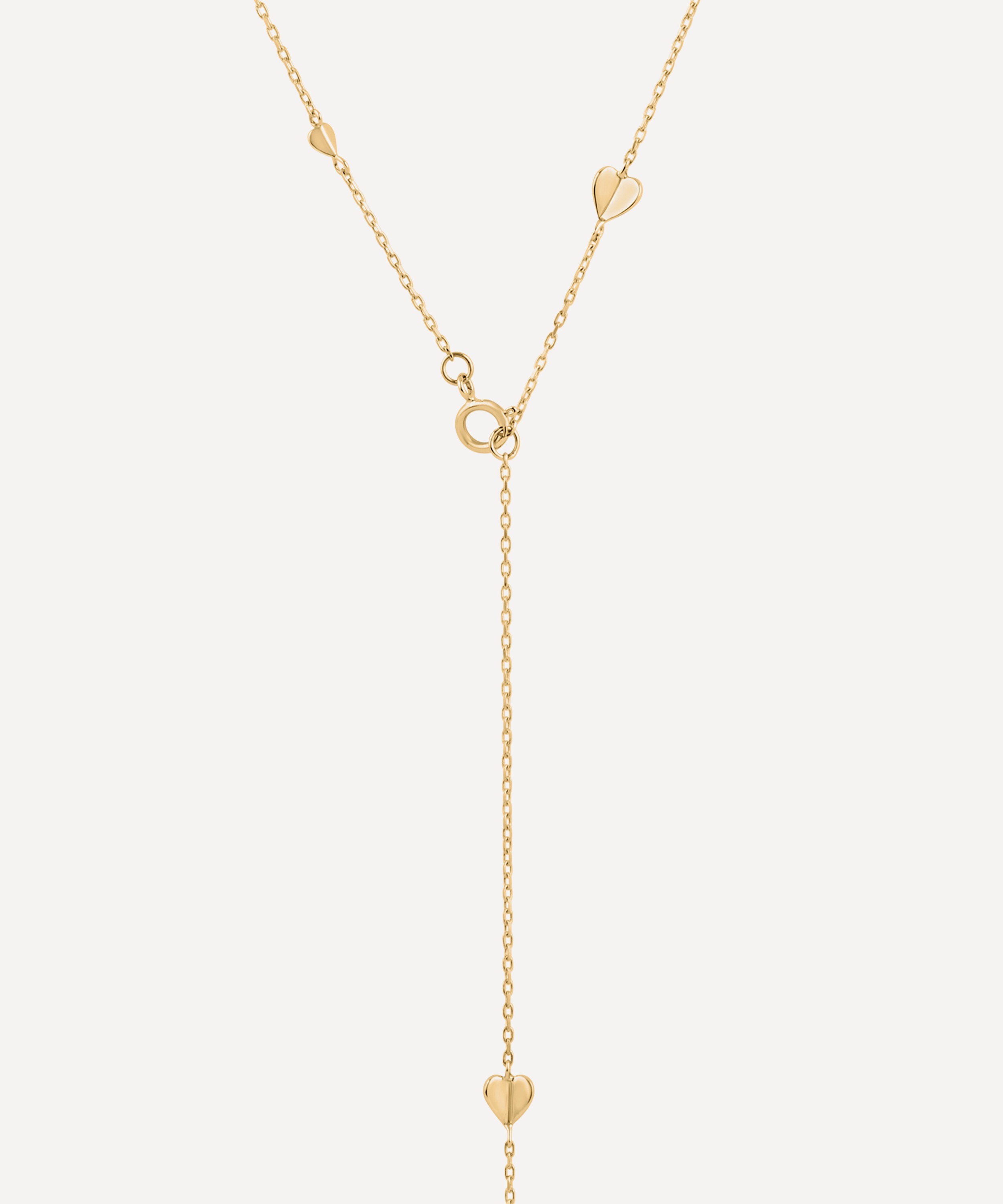 Dinny Hall - 9ct Gold Bijou Folded Heart Lariat Necklace image number 0