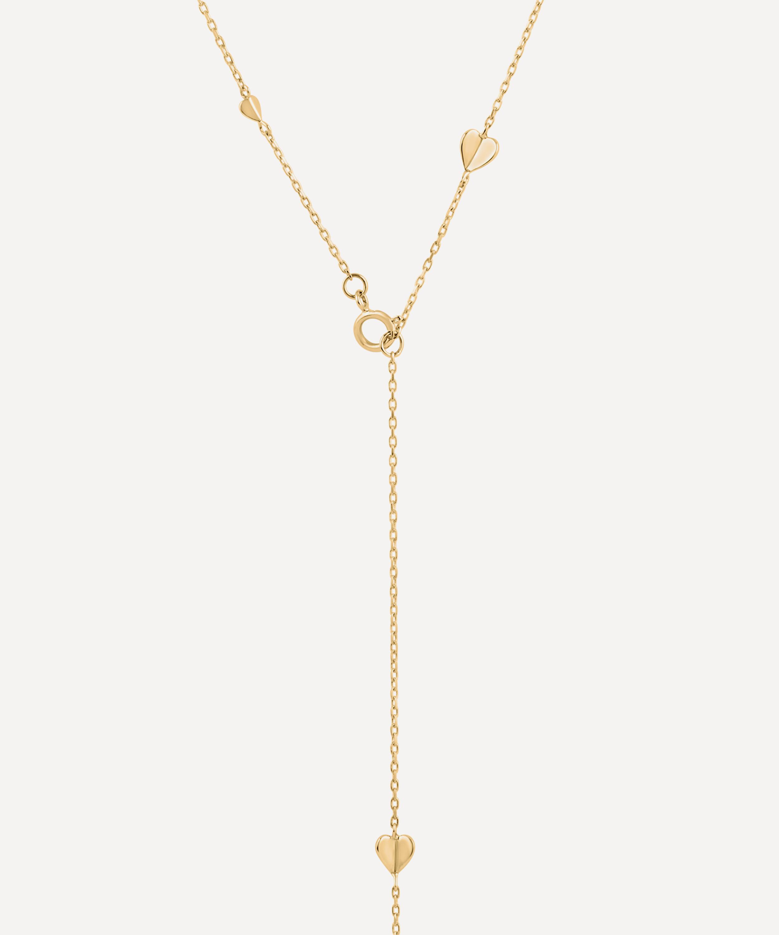 Dinny Hall - 9ct Gold Bijou Folded Heart Lariat Necklace