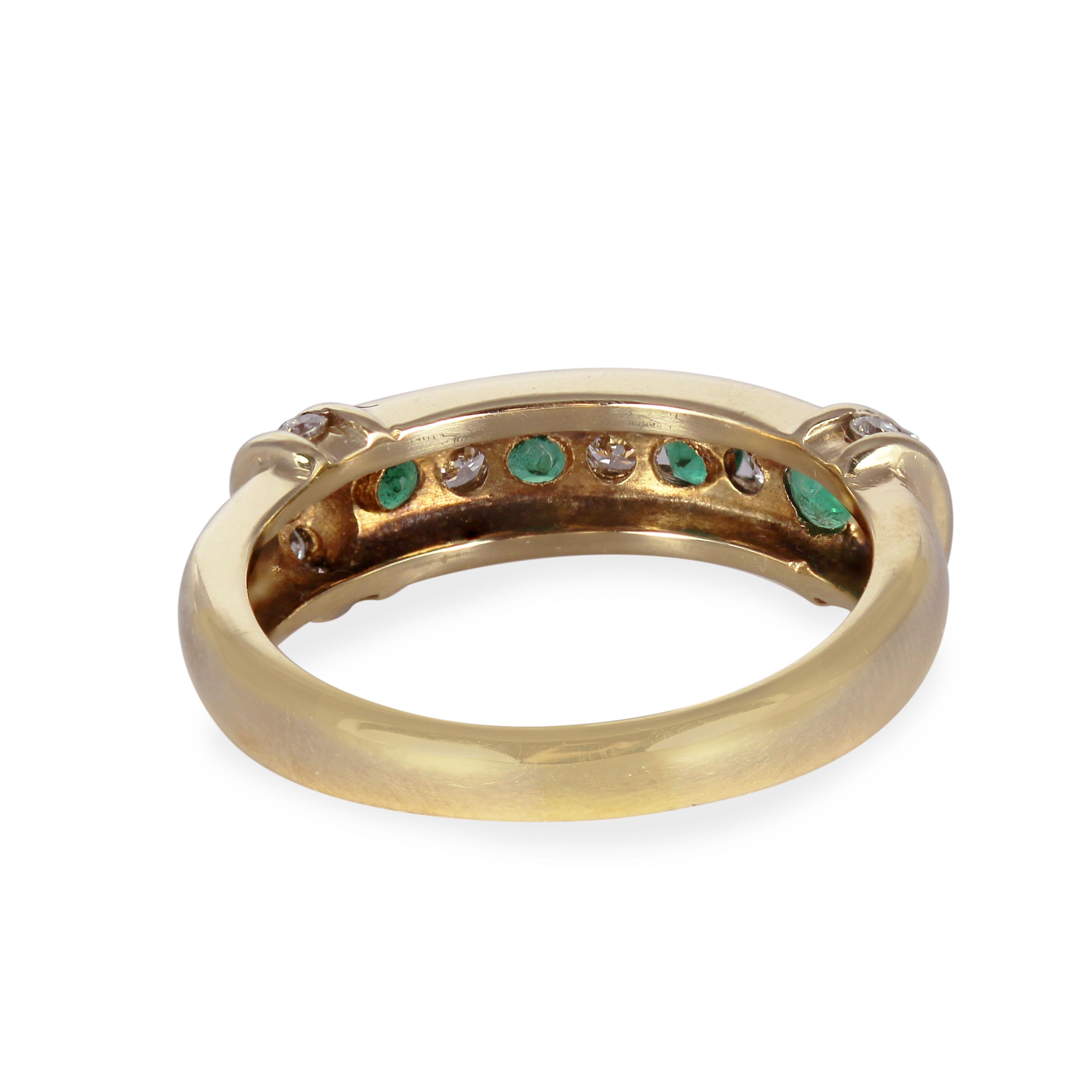 Kojis - Gold Diamond and Emerald Band Ring image number 2