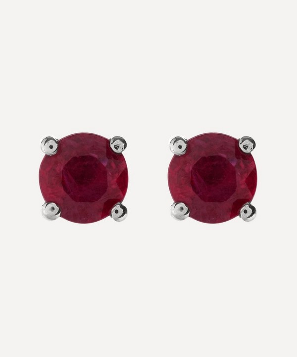 Kojis - 18ct White Gold Ruby Stud Earrings image number null