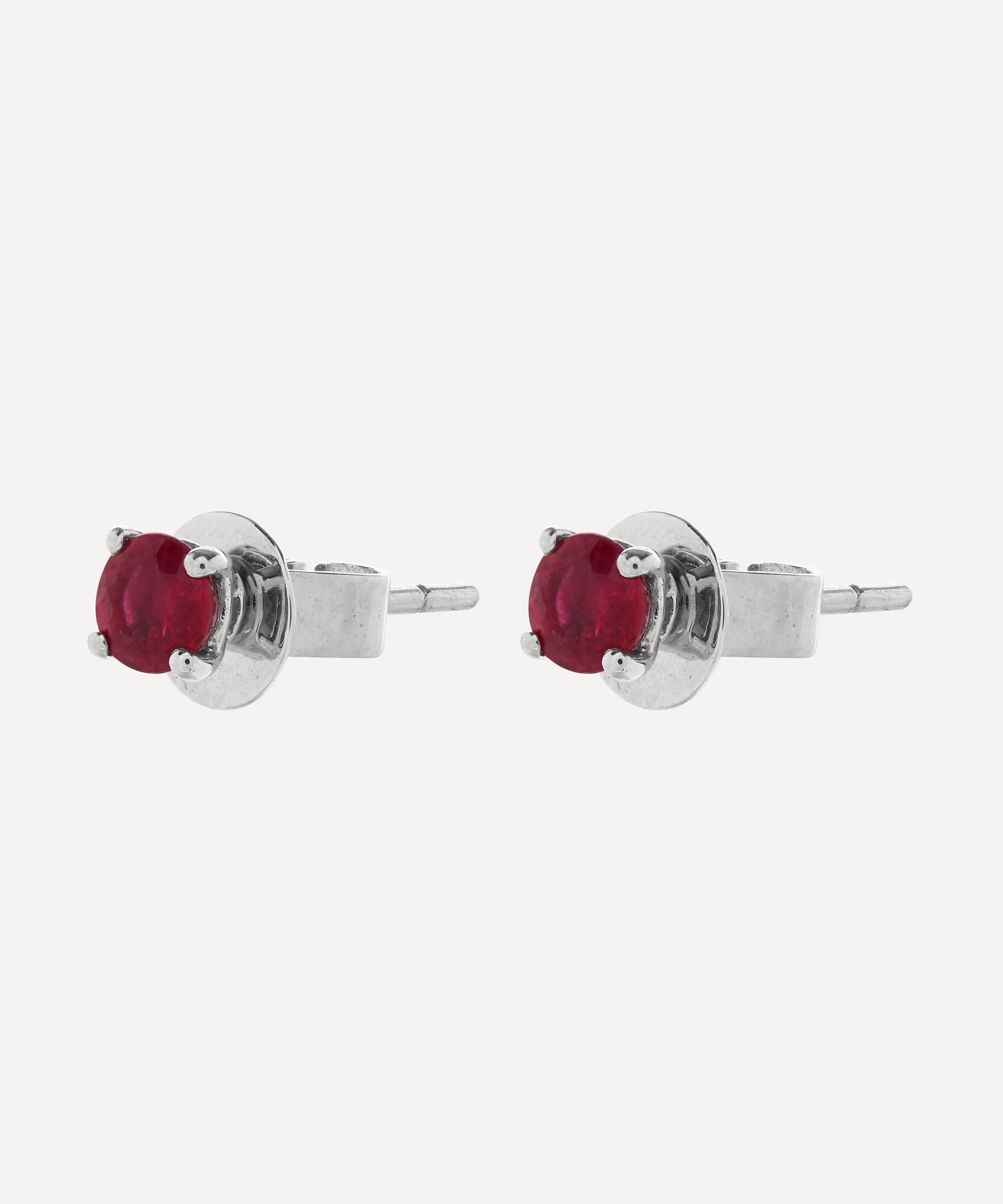 Kojis - 18ct White Gold Ruby Stud Earrings image number 1