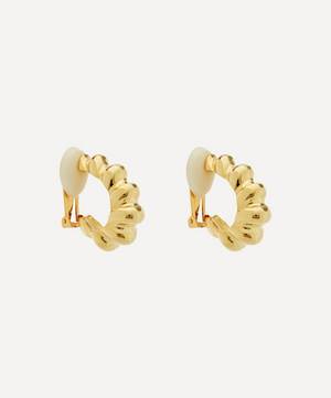 Gold-Plated Twist Clip-On Hoop Earrings
