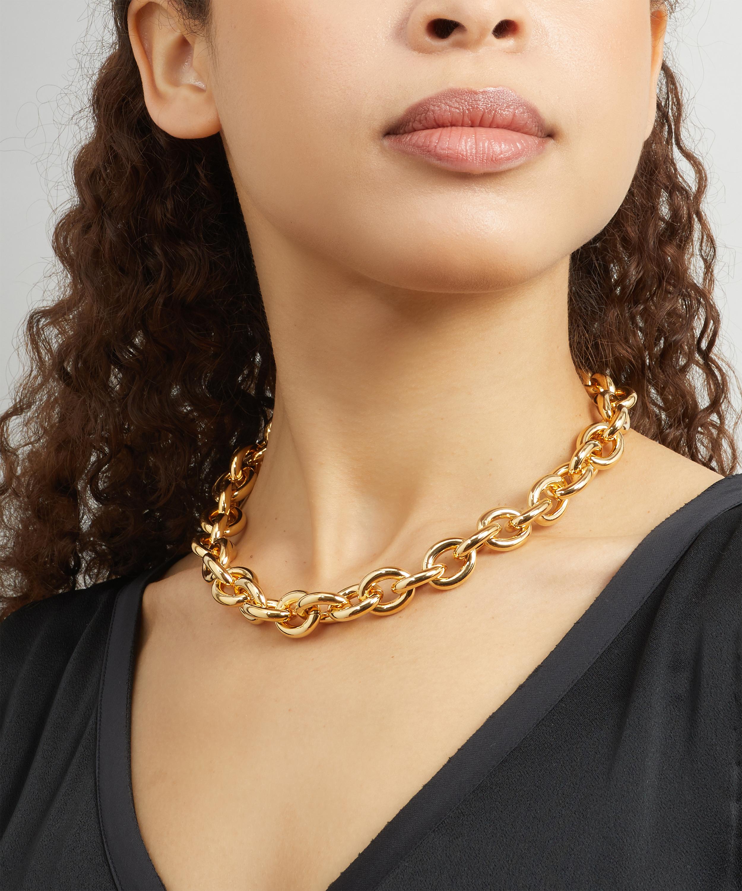 Kenneth Jay Lane Gold Plated Chain Necklace Liberty