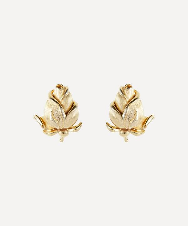 Vintage Gold Plated Clip-On Earrings 1970s