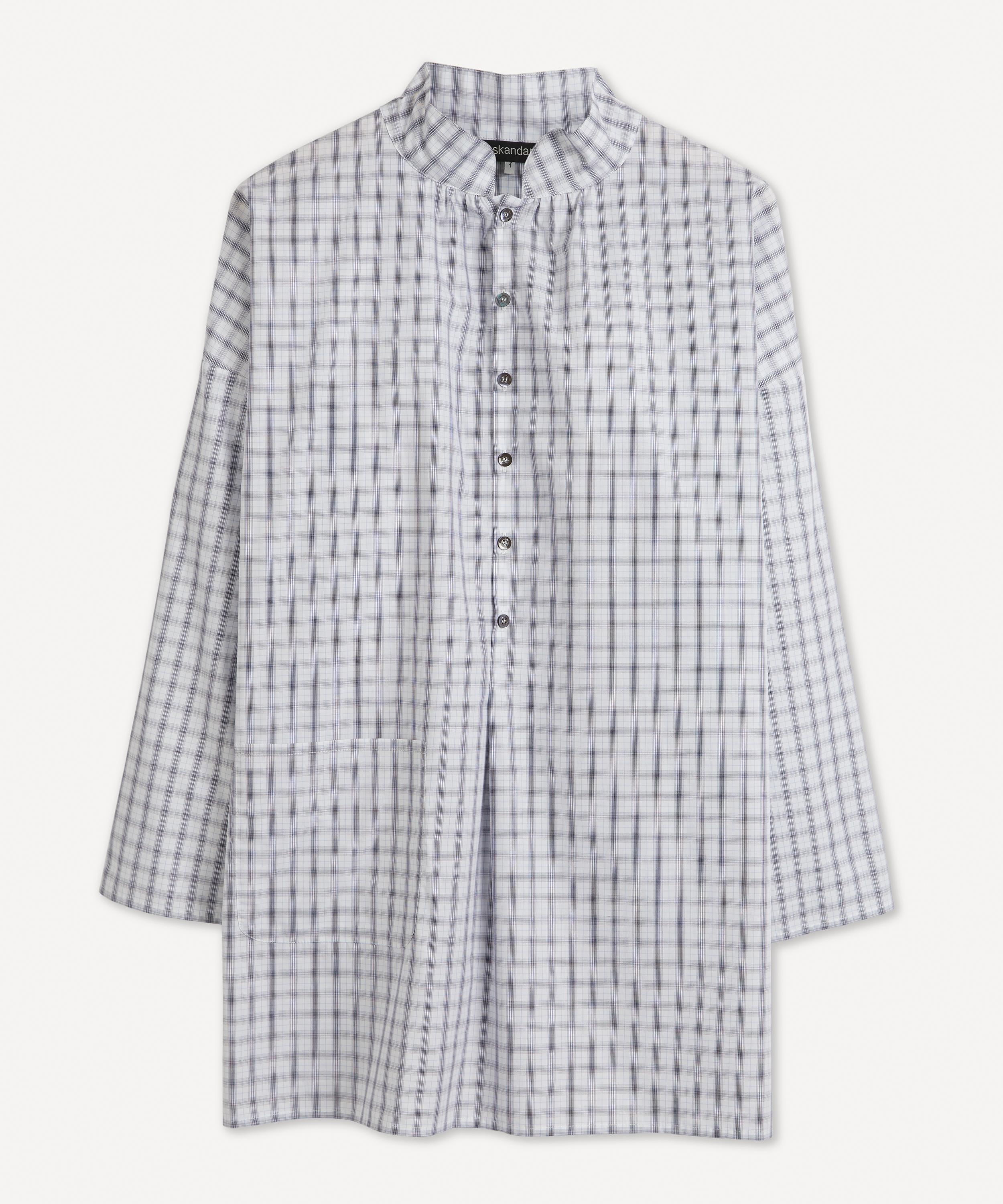 Eskandar - Sloped Shoulder Check Shirt image number 0