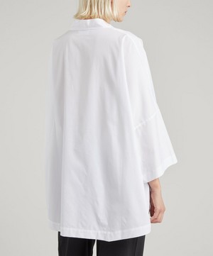 Eskandar - Sloped Shoulder V-Neck Cotton Shirt image number 3