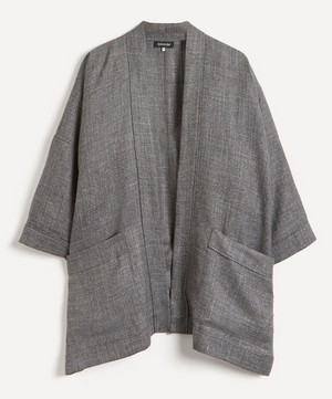 Eskandar - Pleated Open Wool-Blend Jacket image number 0