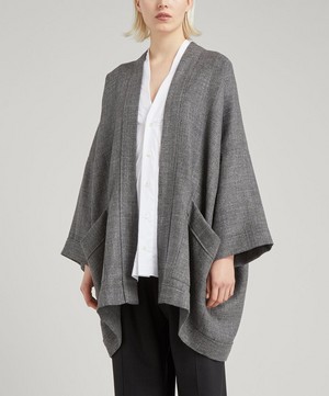 Eskandar - Pleated Open Wool-Blend Jacket image number 1