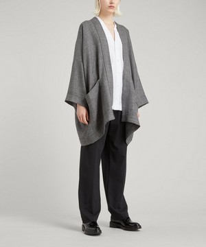Eskandar - Pleated Open Wool-Blend Jacket image number 2