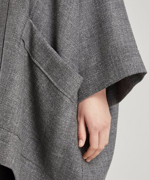 Eskandar - Pleated Open Wool-Blend Jacket image number 4