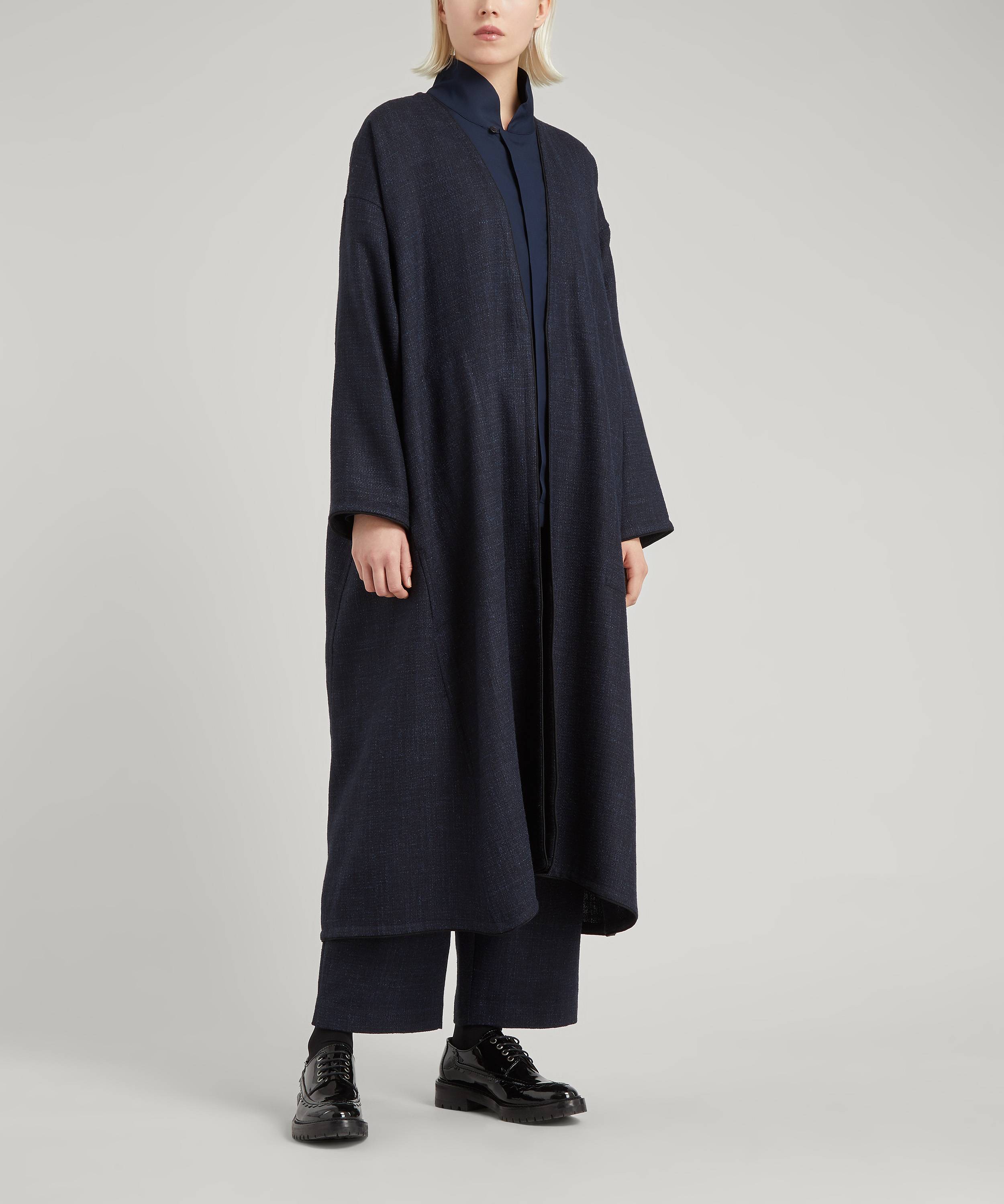 Eskandar Piped Open Front Wool-Blend Coat | Liberty