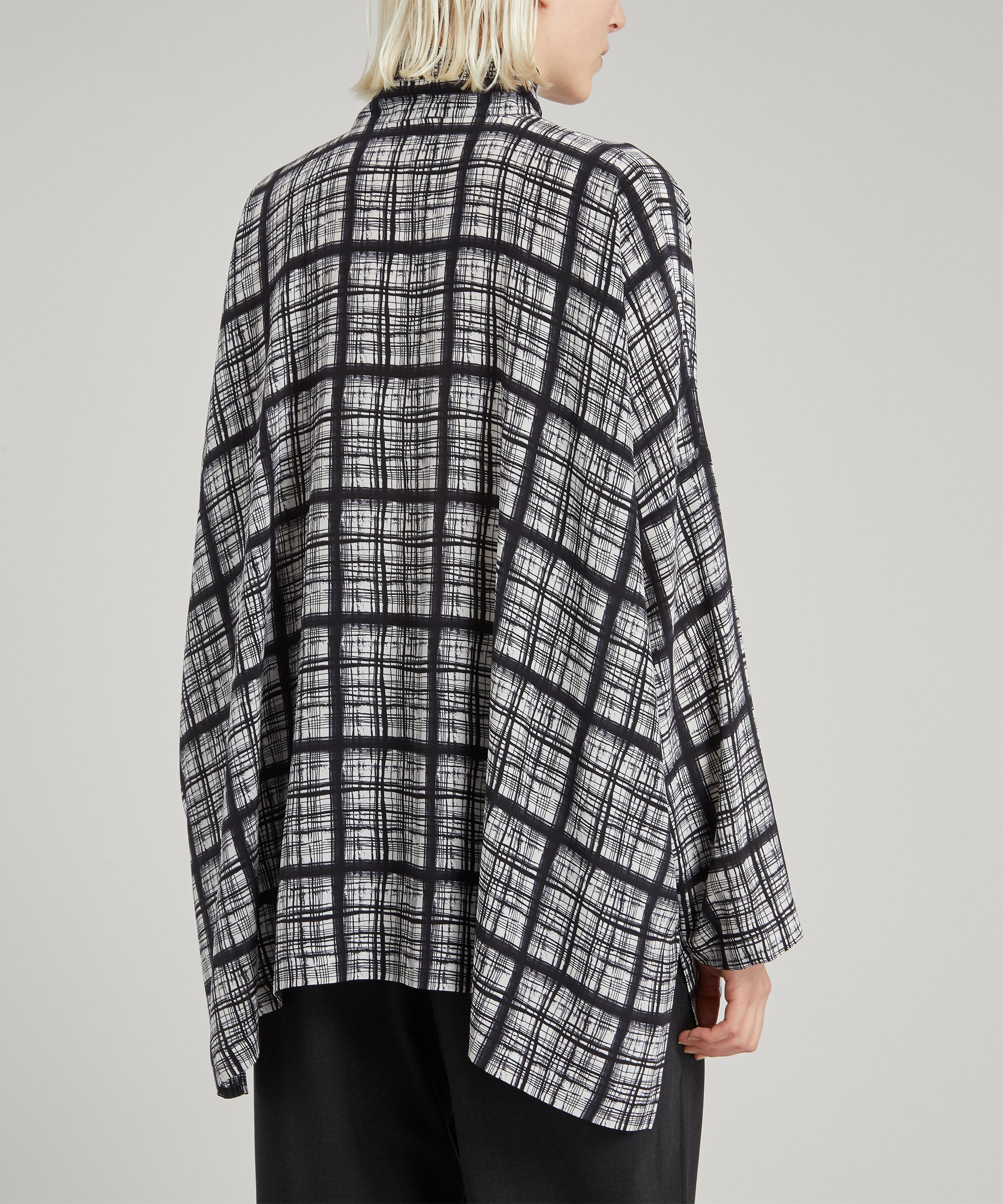 Eskandar - Stand Collar Wide Back Silk Shirt image number 3