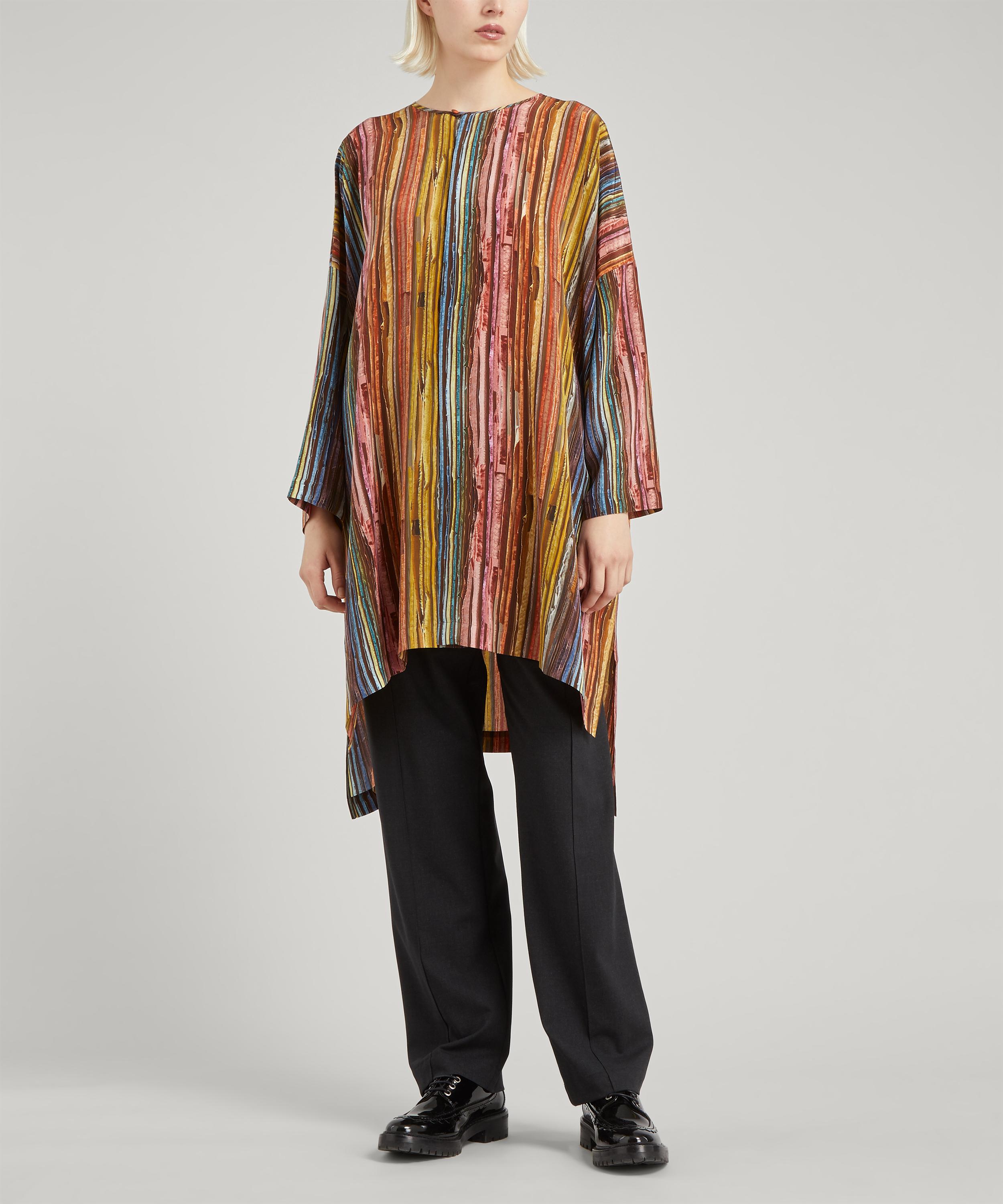 Eskandar - Rainbow Print Silk Tunic Top image number 2