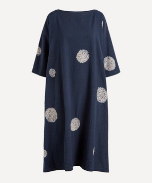 Eskandar - Scattered Disc Shibori-Dyed Cotton Tunic Dress image number 0