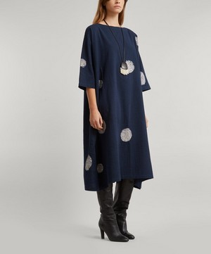 Eskandar - Scattered Disc Shibori-Dyed Cotton Tunic Dress image number 1