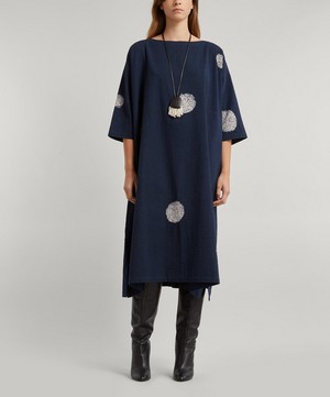 Eskandar - Scattered Disc Shibori-Dyed Cotton Tunic Dress image number 2