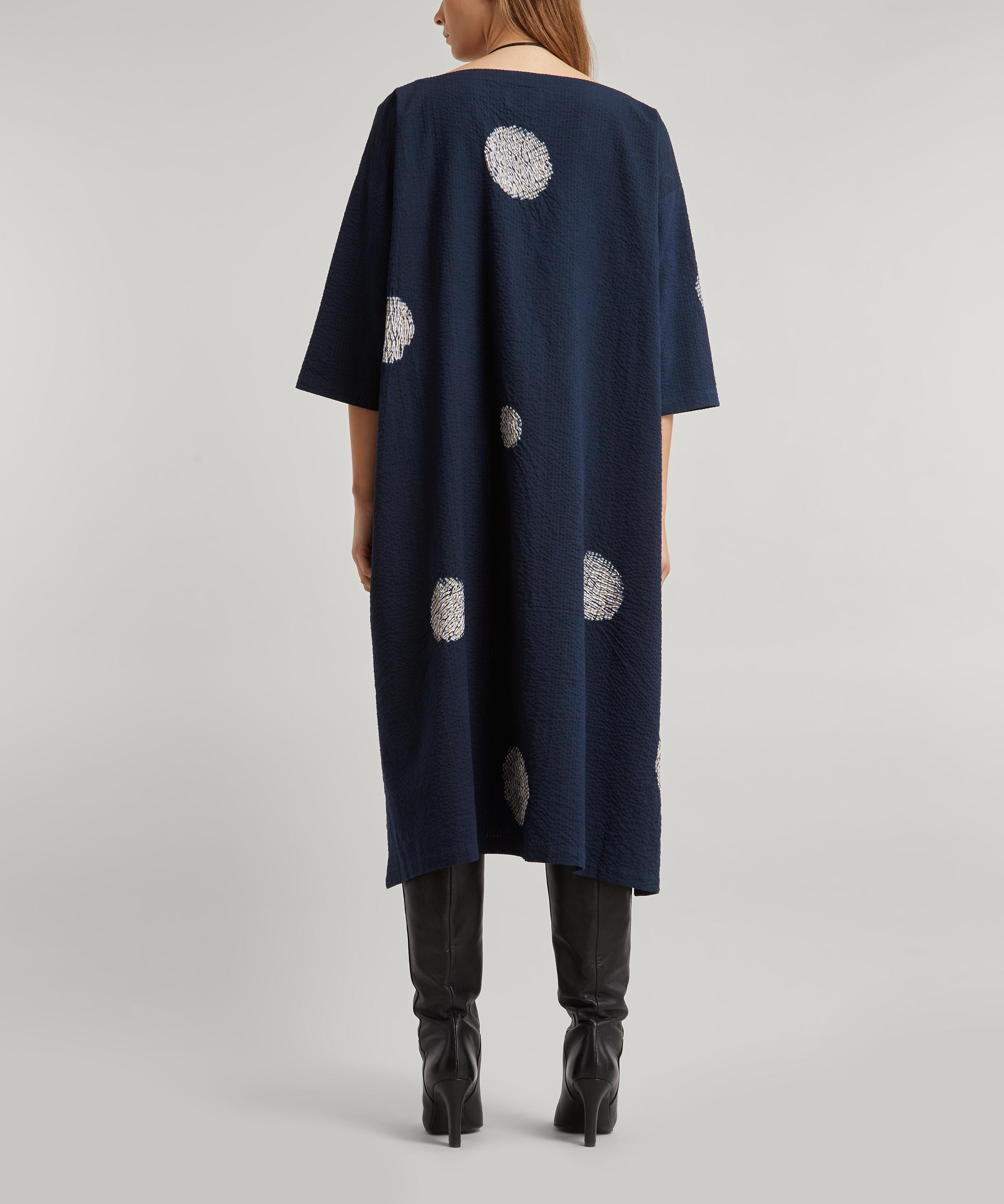 Eskandar - Scattered Disc Shibori-Dyed Cotton Tunic Dress image number 3