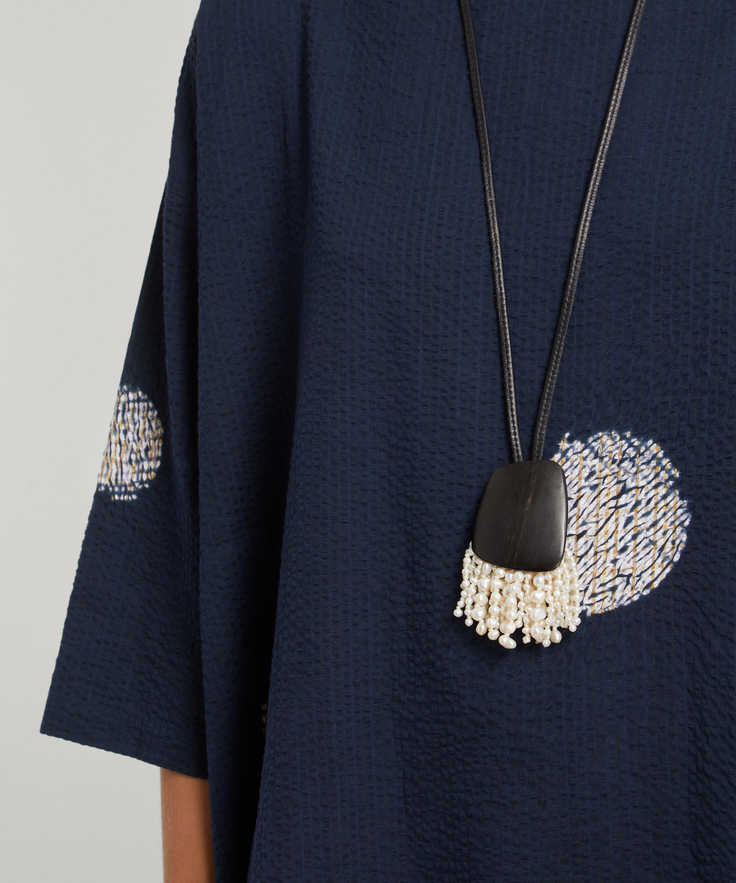 Eskandar - Scattered Disc Shibori-Dyed Cotton Tunic Dress image number 4