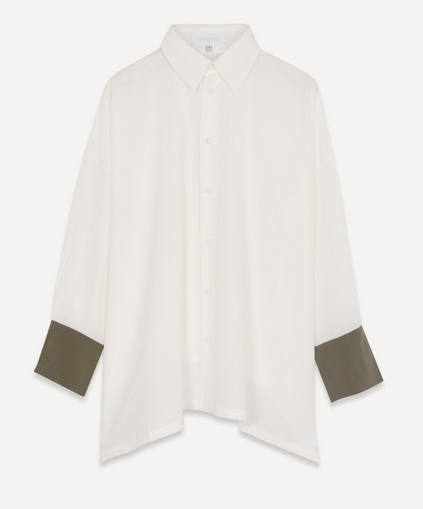 Eskandar - Crepe Wide A-Line Pleated Shirt image number null