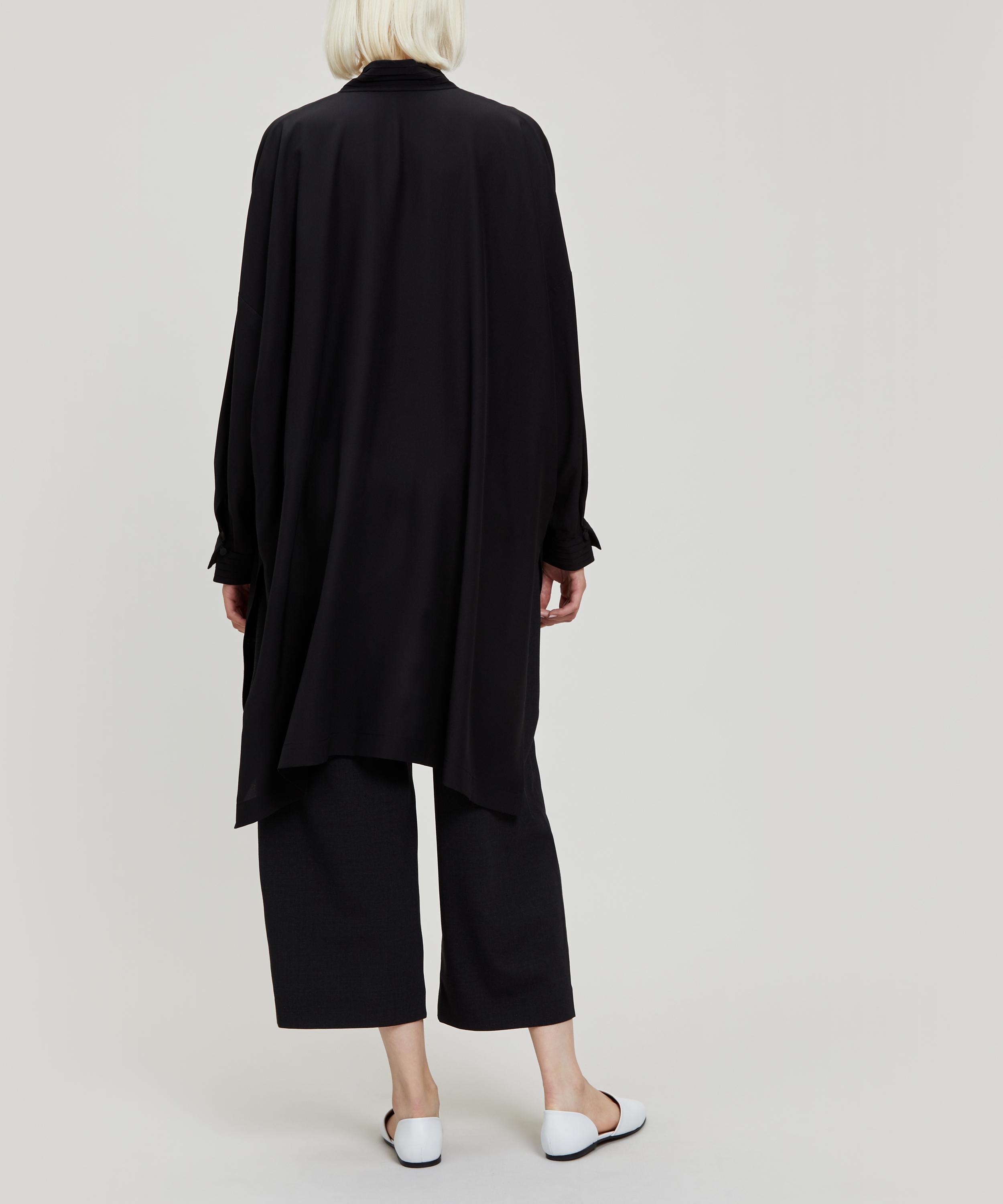 Eskandar - Crepe Pleat Collar Shirt image number 2