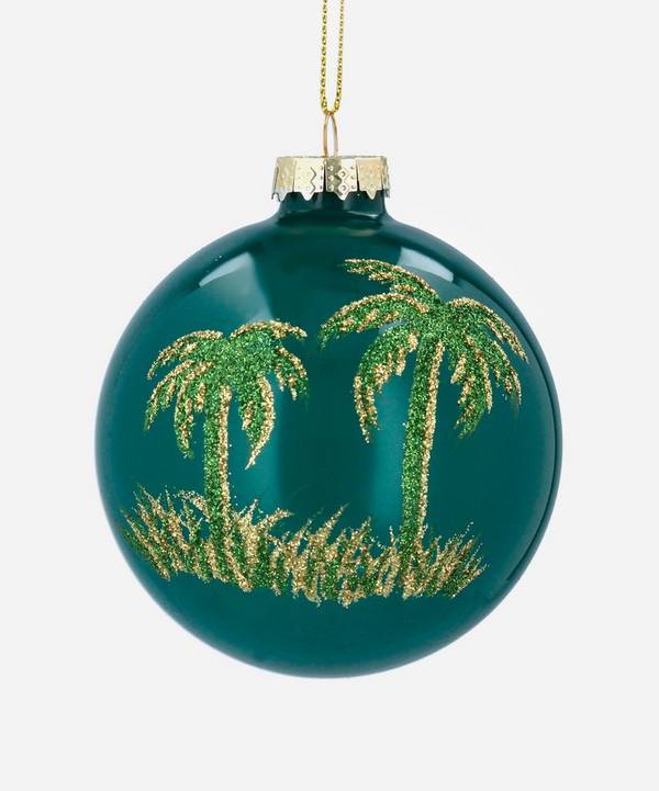 Blown Glass Christmas Ornament 35mm Camera 4” Glittery Teal Bluish Green 
