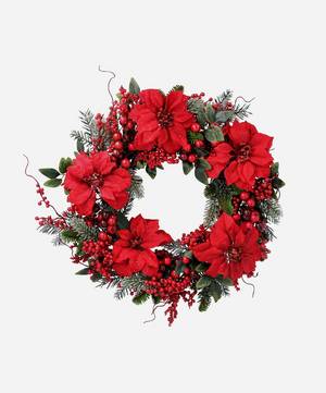Berry and Poinsettia Wreath