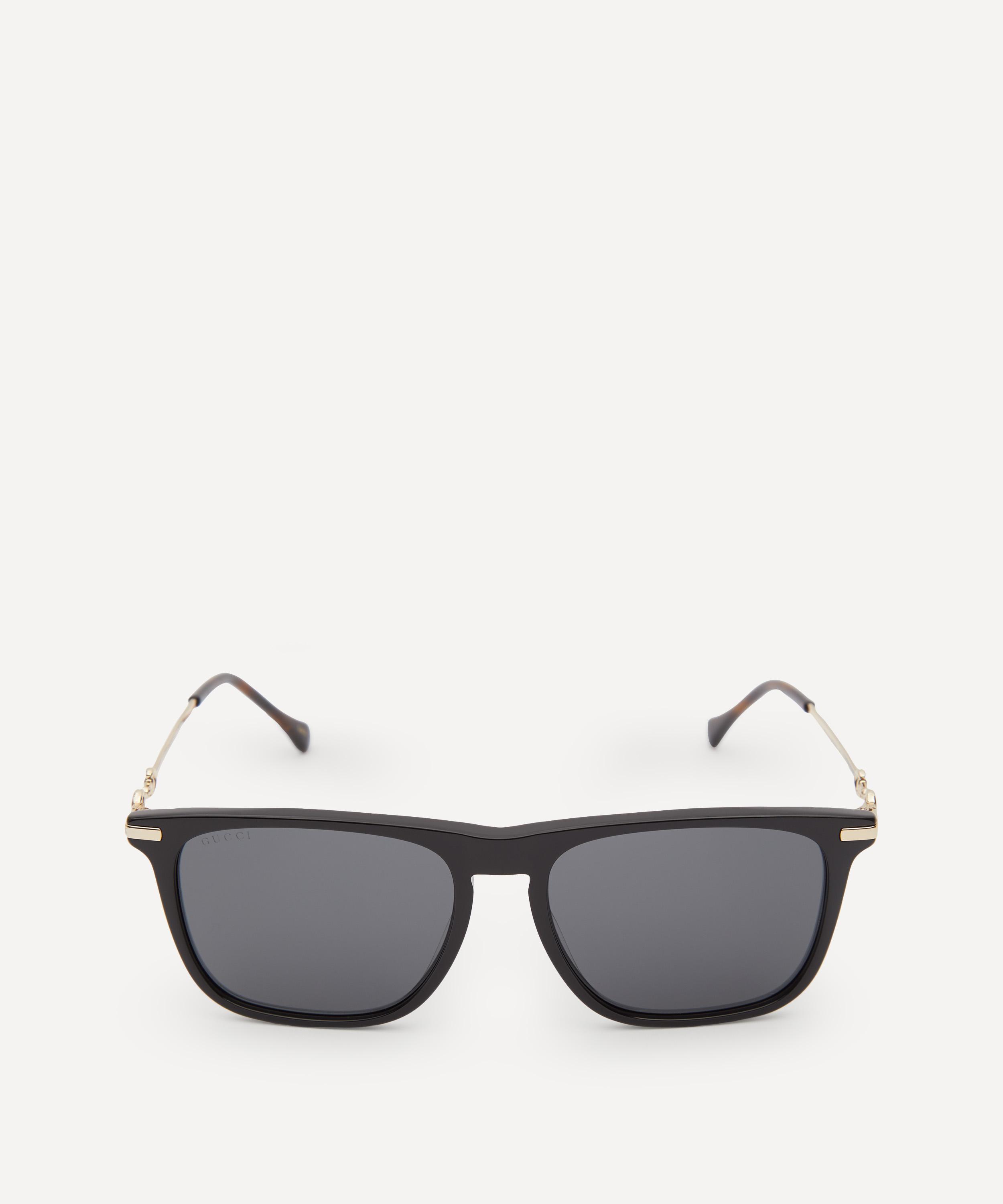 Gucci Horsebit-detailed Square-frame Gold-tone Sunglasses in