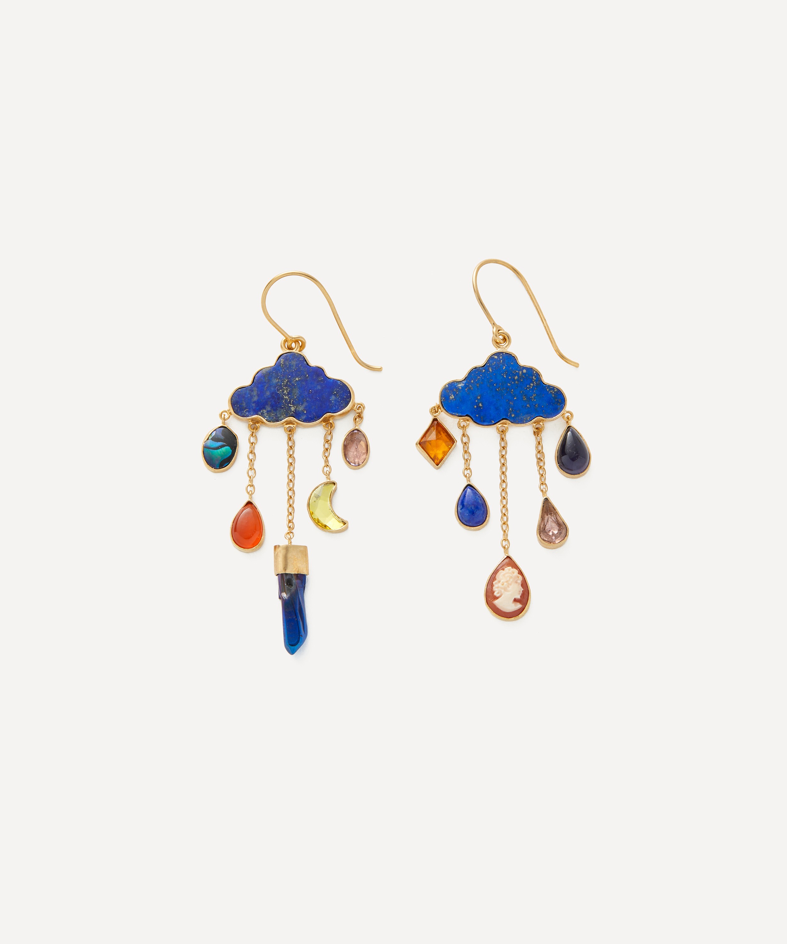 Grainne Morton - 18ct Gold-Plated Cloud And Rain Chain Drop Earrings image number 0