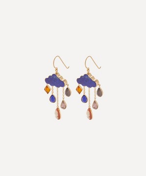 Grainne Morton - 18ct Gold-Plated Cloud And Rain Chain Drop Earrings image number 0