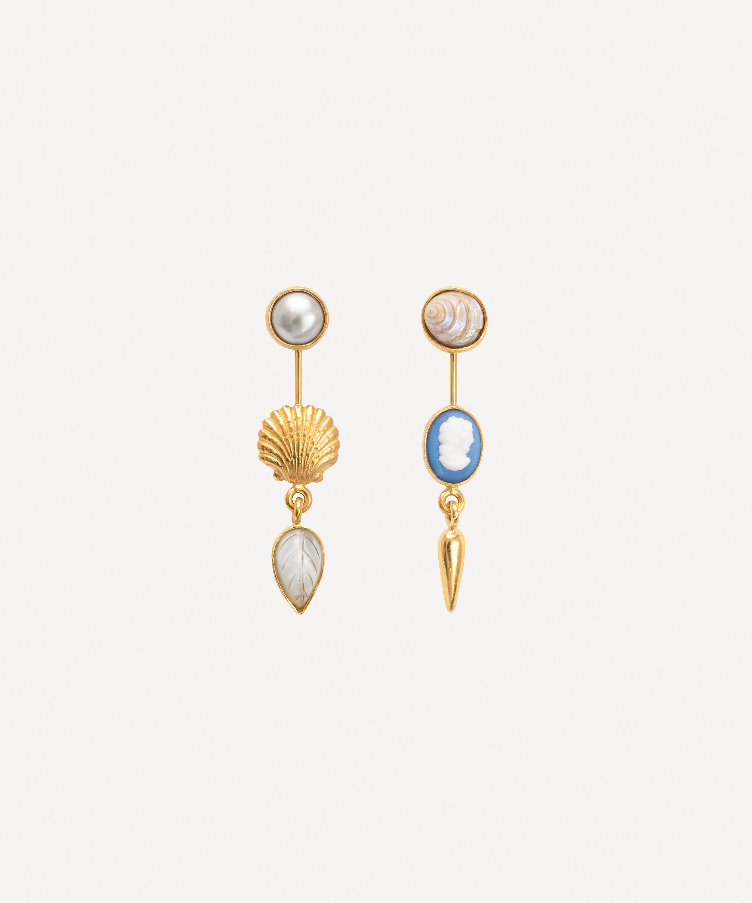 Grainne Morton Gold-Plated Asymmetric Multi-Stone Double