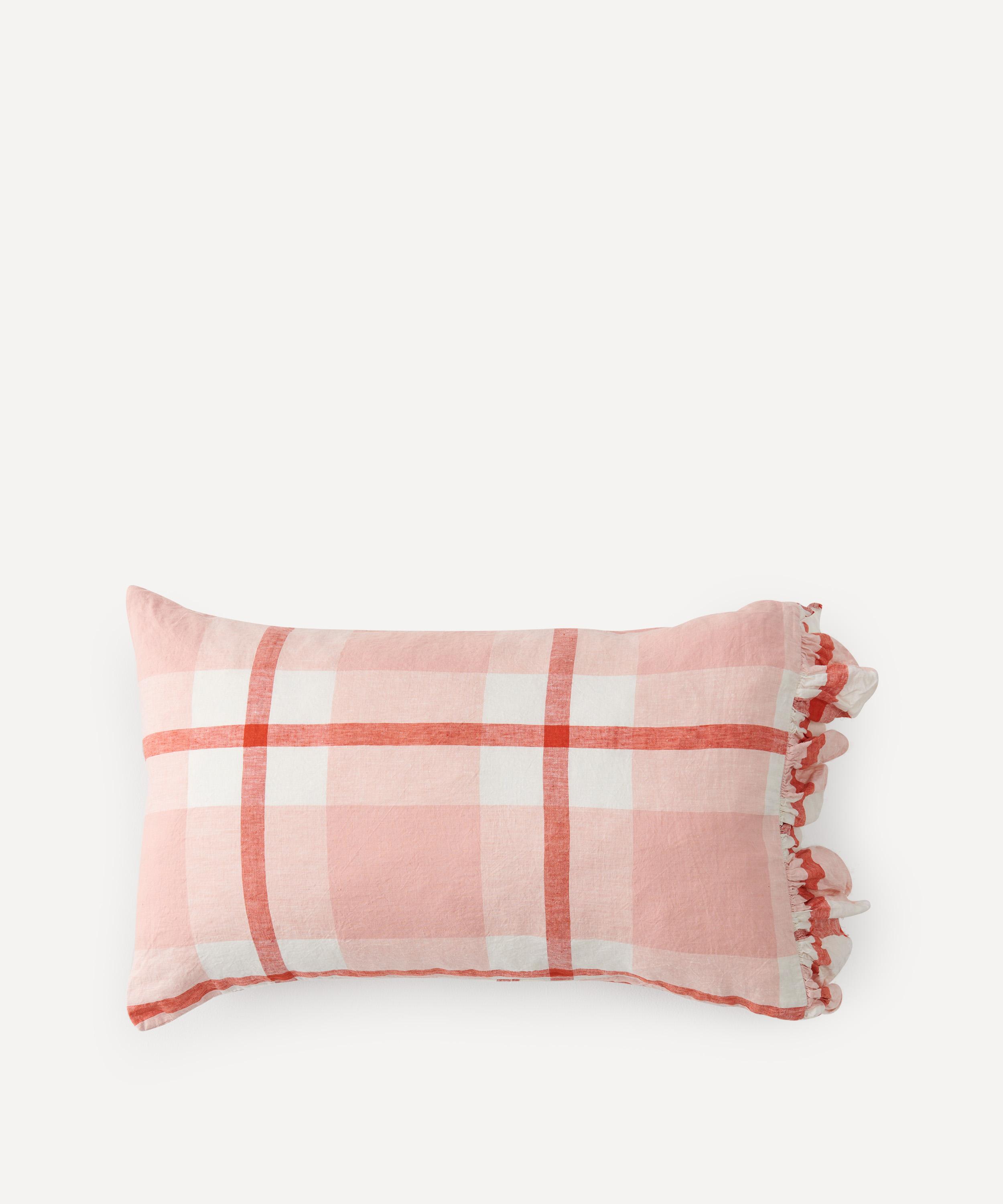 Society of Wanderers - Floss Check Ruffle Pillowcase Set