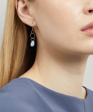 Melissa Joy Manning - Gold Blue Opal Single Drop Earrings image number 1