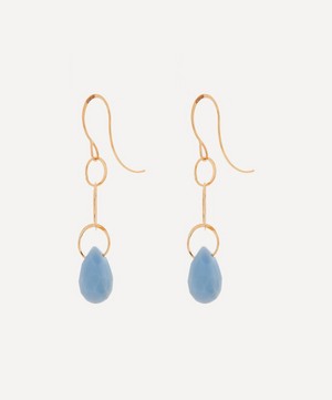 Melissa Joy Manning - Gold Blue Opal Single Drop Earrings image number 2