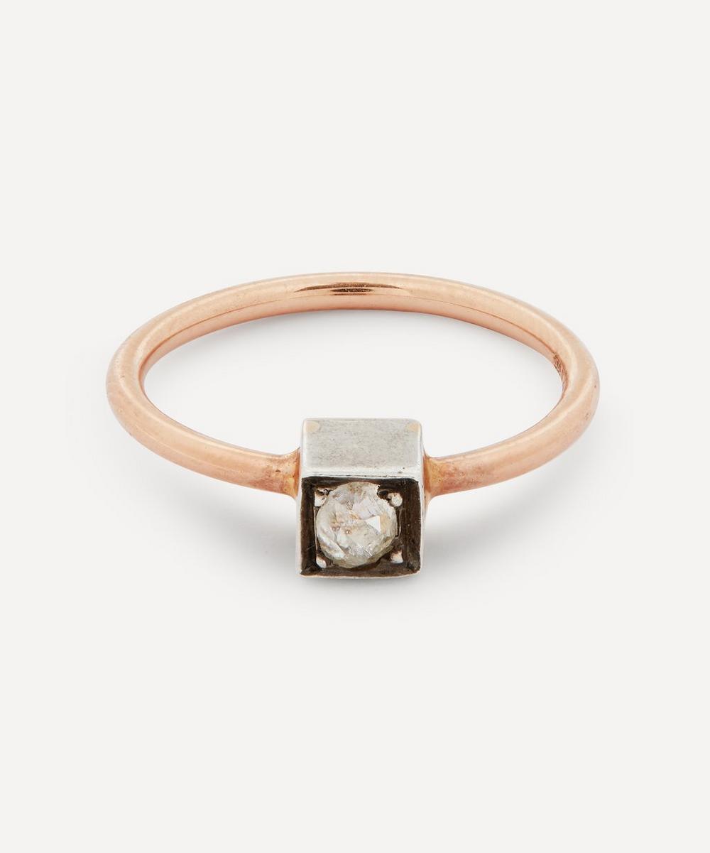 ANNINA VOGEL OLD CUT DIAMOND SOLITAIRE ROSE GOLD RING,000727534