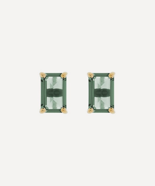 Suzanne Kalan - 14ct Gold Emerald Cut Green Envy Topaz Stud Earrings image number null