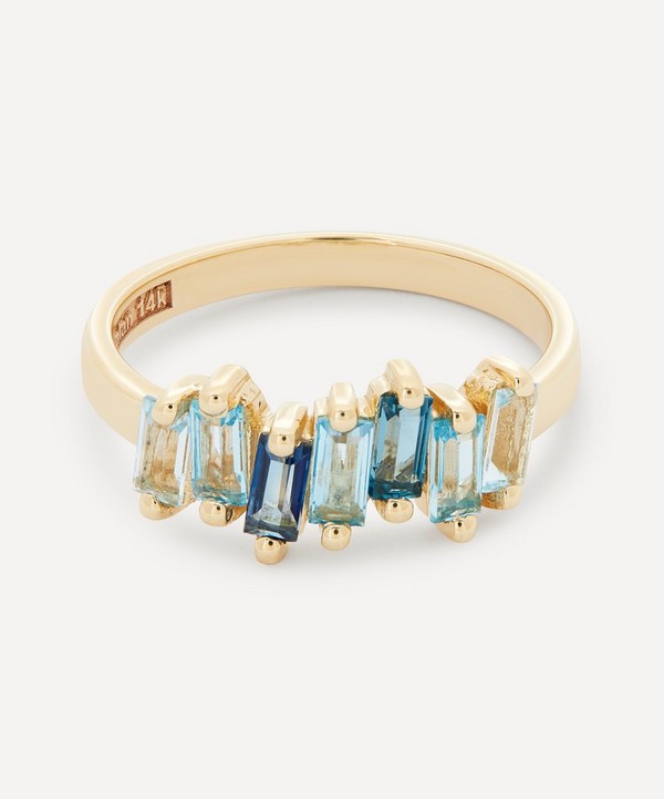 Suzanne Kalan - 14ct Gold Multi Blue Topaz Fireworks Ring image number null